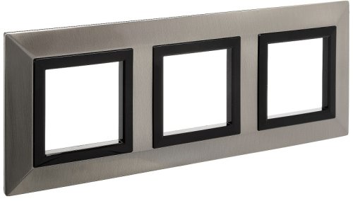 Рамка универсальная DKC Avanti 3-м. металл никель картинка